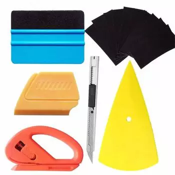 Car Wrap Vinyl Install Tools includes Plastic Squeegee, Spare felt, Cutter Tool