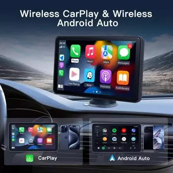 [carabc] 7-дюймовый универсальный экран Carplay для автомобиля Full HD сенсорный экран с Carplay Android Auto Navigation FM Bluetooth 7 чёрный