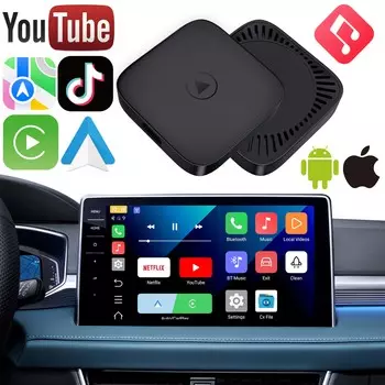 CARabc B2 Беспроводной адаптер CarPlay и Android Auto, Magic Box 2.0, встроенная система Android чёрный