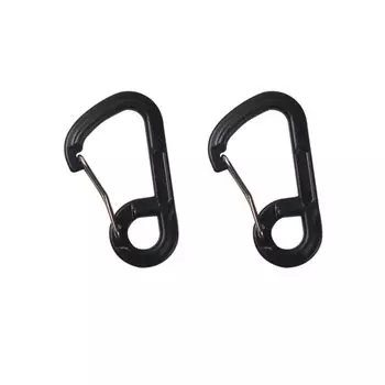 carabiner aluminum alloy 2 pieces black [MUNKEES] 6-shaped