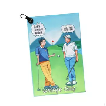 Carabiner Golf Towel with Ball Cleaning Feature Style A