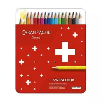 Caran CARAN Цветной карандаш Swiss Color 18 цветов в металлической банке Обычный импортный продукт d Ache D ACHE на масляной основе 1284-718