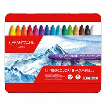 CARAN Neocolor II Water Soluble Pastel 15 Color D ACHE – Set/7500.315 [Item]