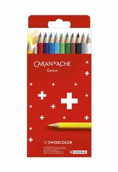 Caran Swiss Color цветные карандаши бумажная коробка 12 цветов набор d Ache 1284-812 на масляной основе