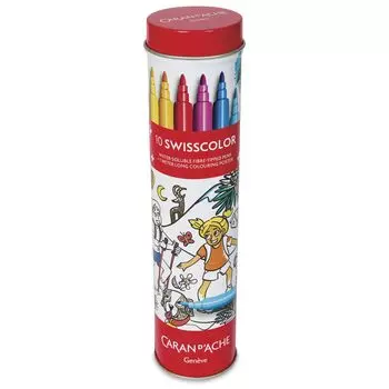 CARAN Водорастворимая фломастерная ручка раскраска Swiss Color Metal Can 10 цветов Художественные принадлежности Аксессуары для рисования Художественные принадлежности для рисования D ACHE + 0285-310