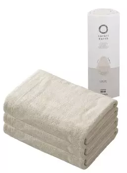 Carari Earth Microfiber Bath 4x CB Japan Towels, Absorbent, Beige, 3-Pack, Quick-Drying, Marshmallow-Soft, Fluffy, 60x120cm, бежевый
