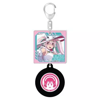 Caravan Racing Miku 2024 x Super Sonico Jacket style record key Акриловые детали 44 мм квадратные Изготовлены из ABS Ver. цепь/B приблизительно. акрил,