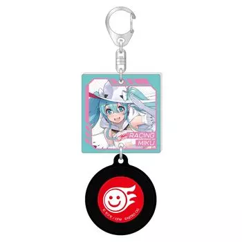 Caravan Racing Miku 2024 x Super Sonico Jacket style record key Акриловые детали 44 мм квадратные Изготовлены из ABS Ver. цепь/A приблизительно. акрил,
