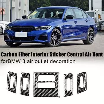 Carbon Fiber Air Vent Outlet Cover Trim For BMW 3 Series Interior Sticker Central Air Vent Outlet Trims Car Styling V8L8