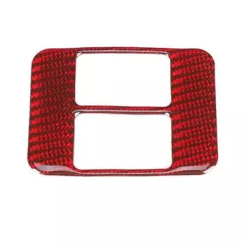Carbon Fiber Center Console Seat Heating Button Cover Frame Fit for Subaru Red