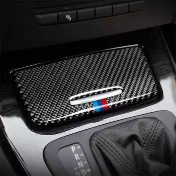 Carbon Fiber Interior Car Storage Box Panel Trim Cover Decal For BMW E90 E92 E93