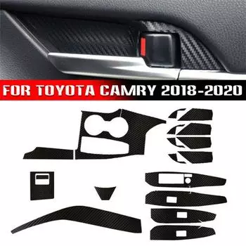 Carbon Fiber Look 3D Car Interior Decor Kits Trim Sticker For Toyota Camry 2018-2020