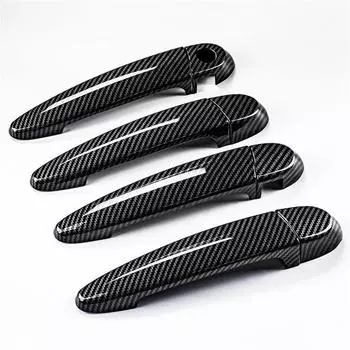 Carbon Fiber Look Door Handle Cover Trim Set For BMW 320i 330i 340i 420i 430i