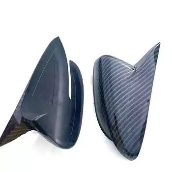 Carbon Fiber Look OX Horn Rearview Side Mirror Cover Trim For Kia Forte K3 13-18