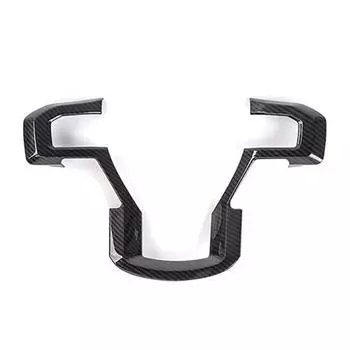 Carbon Fiber Look Steering Wheel Cover Trim Bezels For Ford F150 F250 F350 15-20