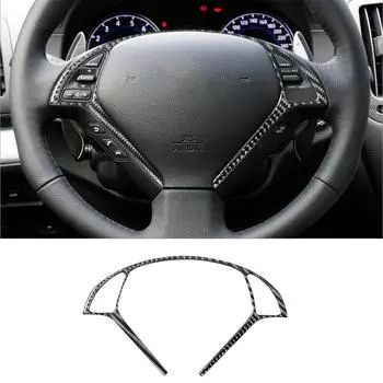 Carbon Fiber Steering Wheel Frame Cover Trim For Infiniti G37 Sedan 2010-2013