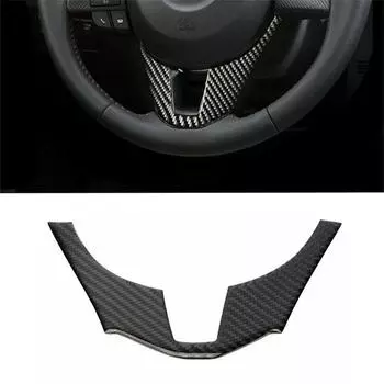 Carbon Fiber Style Interior Steering Wheel Trim Cover Fit For Mazda 3 Axela 2014-2017
