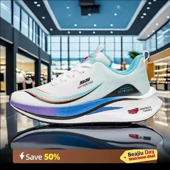 Carbon Plate Marathon Новые мужские спортивные кроссовки 2025 года, дышащие, легкие, женские, удобные, спортивные, нескользящие кроссовки 36 чёрный