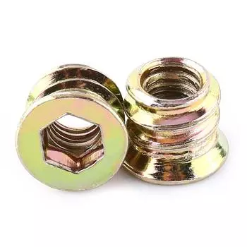 Carbon Steel Hex Socket Drive Insert Nuts Threaded For Wood Furniture (M8*25mm)
