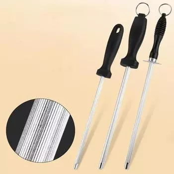 Carbon Steel Knife Sharpening Rod 6.5/7.5inch Ultra Fine Texture Professional Knife Sharpener with Hanging Holes Kitchen Tool As shown