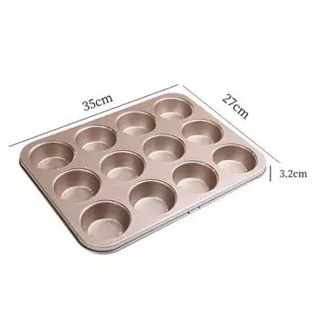 Carbon Steel Nonstick Bakeware Muffin Pan Gold Muffin Tins Heavy Duty Cupcake Tin Gold Carbon Steel Cup Cake Tray