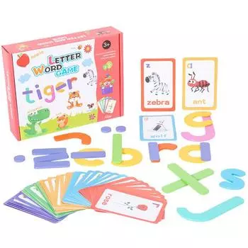 Card Alphabet English Word Matching Game Building Blocks Children Toy Puzzle