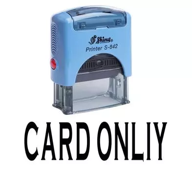 CARD ONLIY Self Inking Rubber Stamp Office Стационарная индивидуальная блестящая печать Impression Area 14 mm x 38 mm чёрный