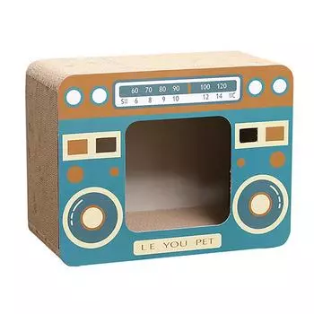 Cardboard Cat Scratch House Large Space Breathable Cat Scratcher House for Resting Playing Radio