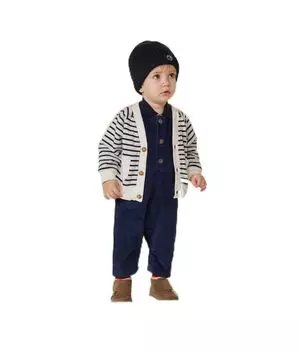 Cardigan A0BE9 24 months 86cm [Petit Bateau] Off-white/Navy
