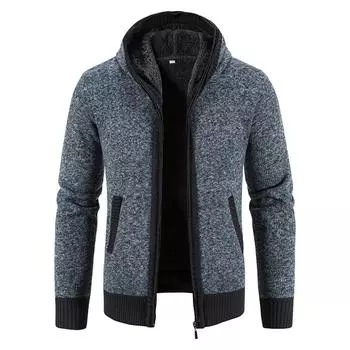 Cardigan Knitting Leisure Hooded Hood L