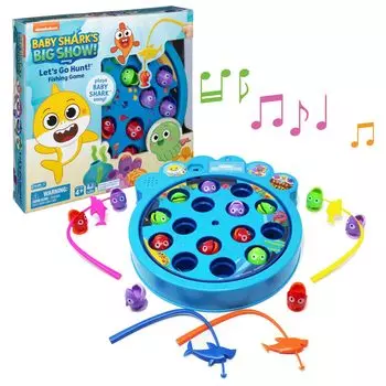 Cardinal Industries 6053381 Pinkfong Baby Shark Go Hunt Музыкальная рыбалка для семей и детей от 4 лет и старше Let s Game,