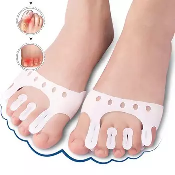 Care Tools Toe Valgus Protector Forefoot Pads Toe Separators Toe Straightener Thumb Valgus Adjuster белый