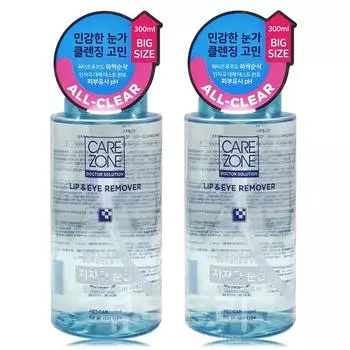 Care Zone Hypoallergenic Lip & Eye Remover 300ml, 300ml x 2