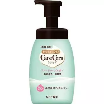 CareCera Foam Highly Moisturizing Body Wash Body Soap Fruity Rose Scent 450ml (x 1)