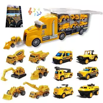 Carecoly Construction Vehicle 1 Storage 12 Mini Car Car Construction Map Construction Working Construction Work Indoor Birthday Christmas Years Old
