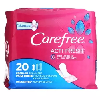 Carefree, Acti-Fresh, ежедневная прокладка, обычная, без запаха, 20 шт.