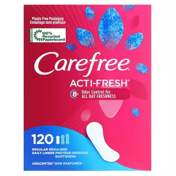 Carefree, Acti-Fresh, ежедневная прокладка, обычная, без отдушек, 120 шт.