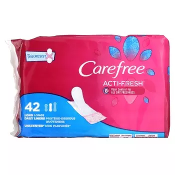 Carefree, Acti-Fresh, ежедневная прокладка, обычная, без отдушек, 42 шт.