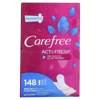 Carefree, Acti-Fresh, ежедневная прокладка, обычная, без отдушек, 148 шт.