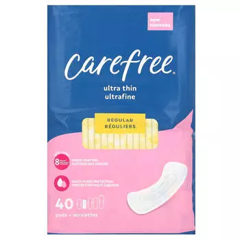 Carefree, ультратонкие, обычные, 40 прокладок