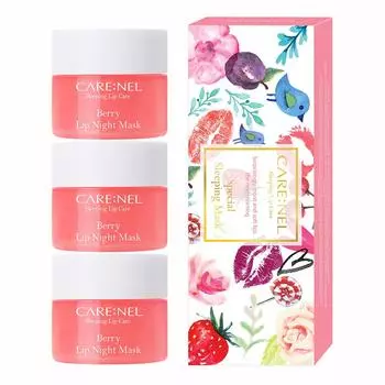 CARENEL Berry Lip Night Mask 5g x 3 Цветная губная помада, крем для губ, уход за губами, ночная маска для губ Korea Cosmetics 5g x 3
