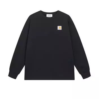 Carhartt 2025 Весна и Осень Новая мужская высококачественная хлопковая футболка с длинным рукавом M чёрный