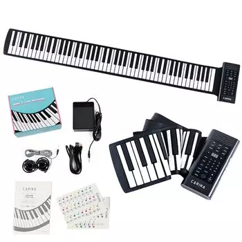 Carina Roll Up 88 USB Pedal Японская инструкция для начинающих Пианино, клавиатура, перезаряжаемая, встроенный динамик, в комплекте, руководство, чёрный