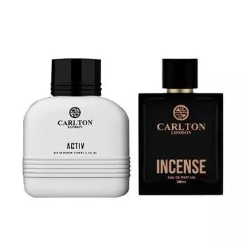 Carlton London Men Edp Gift Set 2 | Мужские духи Activ & Incense Liquid Musk - 100 мл каждый | Подарочный набор на годовщину дня рождения | Комбинированный набор для мужчин |
