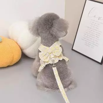 Carman пастельный маленький цветочный узор для собак весна и лето шлейка для собак одежда юбка юбка поводок комплект, XL, желтый короткий