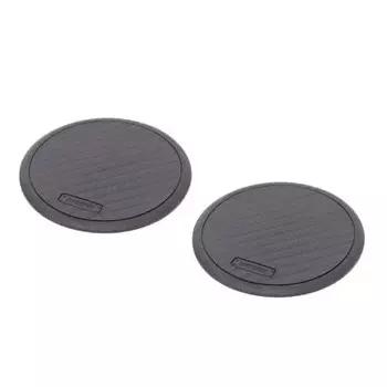CARMATE Car Non-Slip Coaster for Drink Holder Round Carbon Pattern 2 Pieces DZ237
