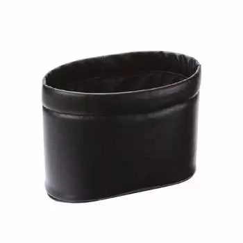 CARMATE Car Trash Can Slim Dust Mini with Weight Genuine Leather Style Black CZ305