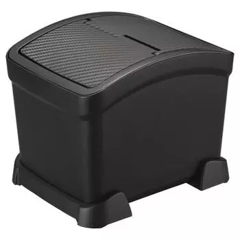 CARMATE Car Trash Can with Lid [Includes Supporter to Prevent Falling] Carbon Style Black Made in Japan DZ572