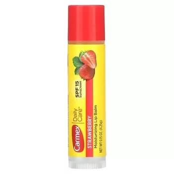 Carmex, Daily Care, увлажняющий бальзам для губ, клубника, SPF 15, 4,25 г (0,15 унции)