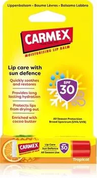 Carmex Tropical Sun Defense baume protecteur lvres SPF 30 TU прозрачный